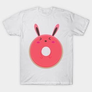 Pink Donut Blushing Bunny Rabbit T-Shirt